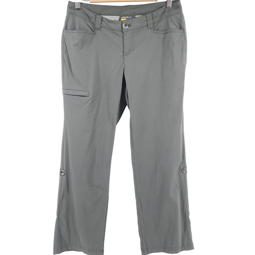 Eddie Bauer Travex Pants Womens 4P Convertible Grey Nylon Stretch Hiking